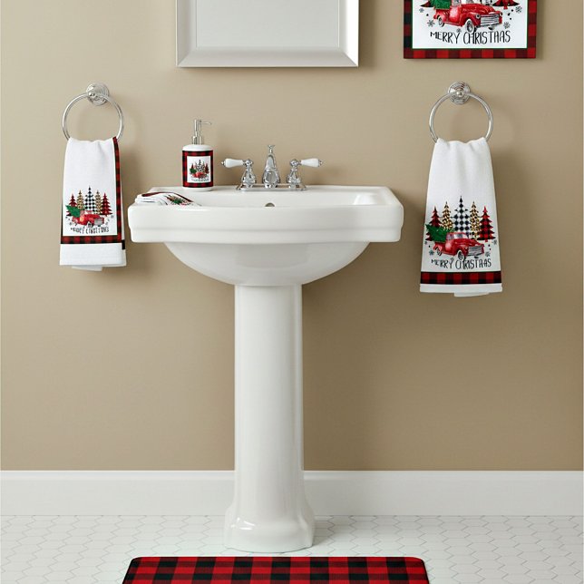 Merry Christmas truck and trees Hand Towel (Creator Uploaded)