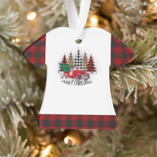 Merry Christmas truck and trees Ornament