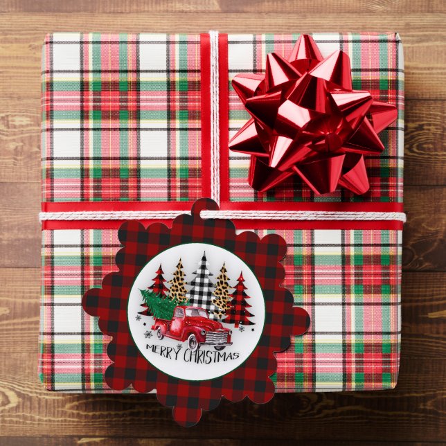 Merry Christmas truck and trees Tree Decoration Card (Insitu (Gift))