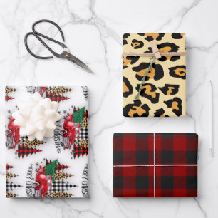 Merry Christmas truck and trees Wrapping Paper Sheet