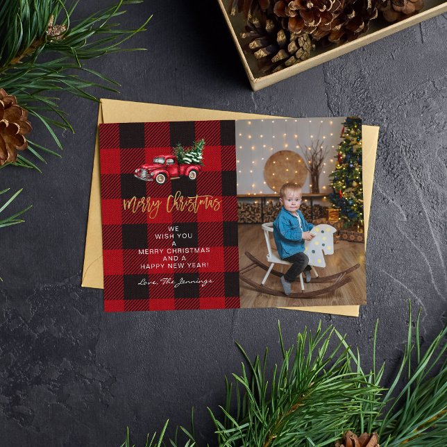 Merry Christmas Truck & Buffalo Check Photo V (Creator Uploaded)