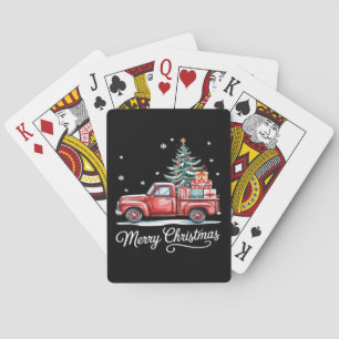 Merry Christmas Truck Funny Tree Essential Playing Cards