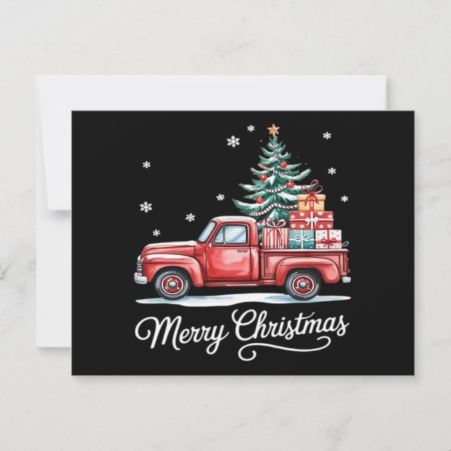 Merry Christmas Truck Funny Tree Essential Save The Date (Front)