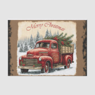 Merry Christmas Truck Tissue Paper