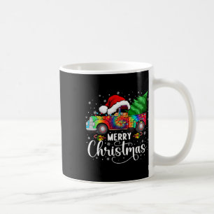 Merry Christmas Truck Tree Santa Hat Lights Matchi Coffee Mug