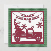 Merry Christmas Truck Xmas Tree Faux Papercut