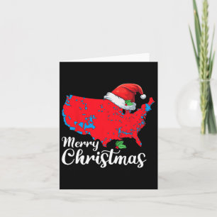 Merry Christmas Trump Patriotic Usa Map 2024 Santa Card