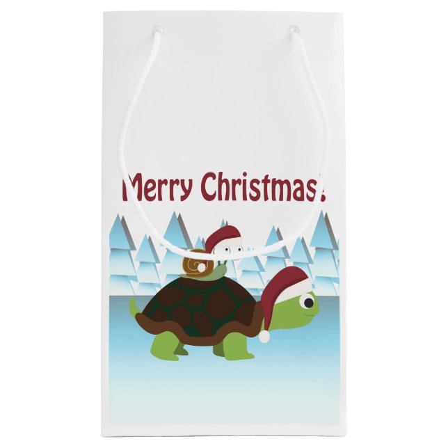 Merry Christmas! Turtle and Snail Small Gift Bag (Back)