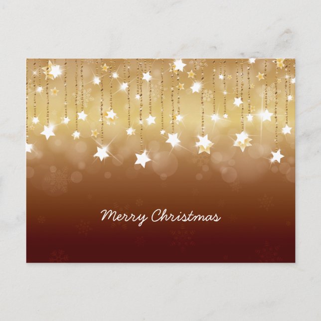 Merry Christmas Twirling Stars 3 Holiday Postcard (Front)