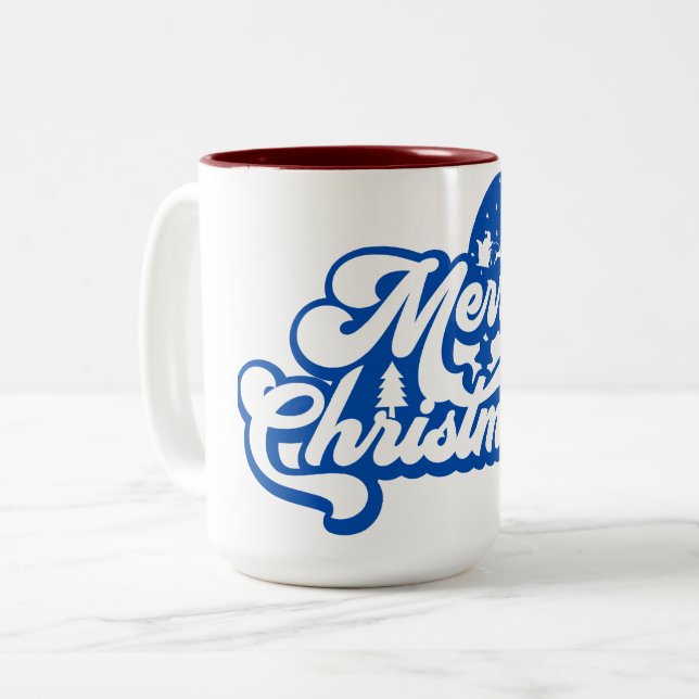 Merry Christmas  Two-Tone Coffee Mug (Front Left)