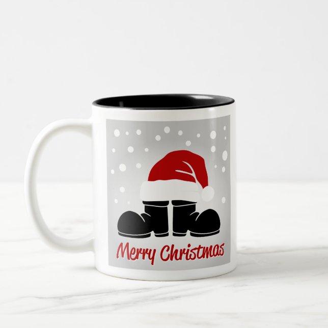 Merry Christmas Two-Tone Coffee Mug (Left)