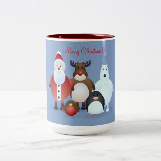 Merry Christmas Two-Tone Coffee Mug (Center)