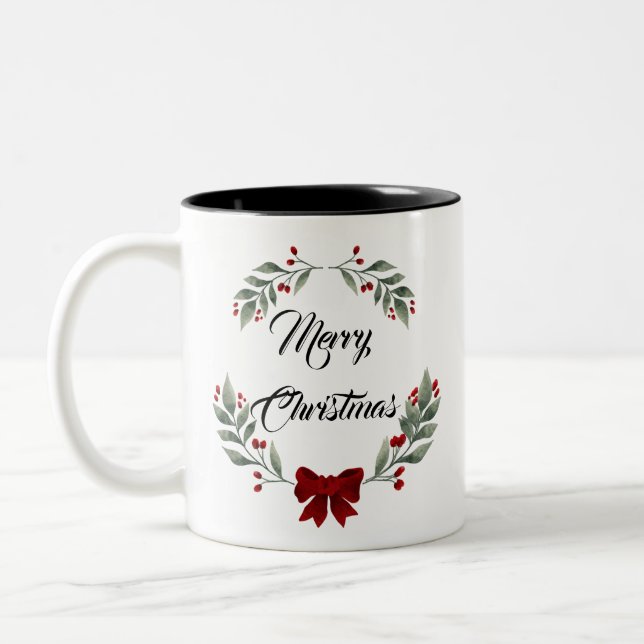 Merry christmas  Two-Tone coffee mug (Left)