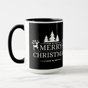 Merry Christmas Two Tone Mug-Black Mug
