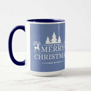 Merry Christmas Two Tone Mug-Blue Mug