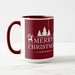 Merry Christmas Two Tone Mug-Deep Red Mug