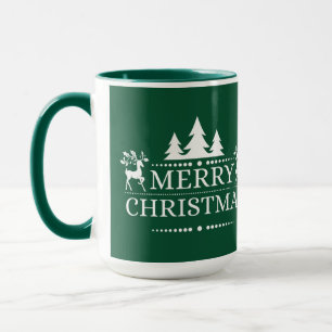 Merry Christmas Two Tone Mug-Green Mug