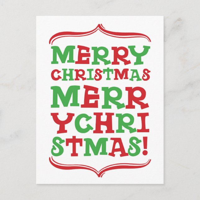 Merry Christmas Type Postcard (Front)