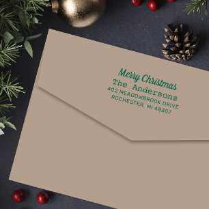 Merry Christmas Typewriter Custom Return Address Self-inking Stamp