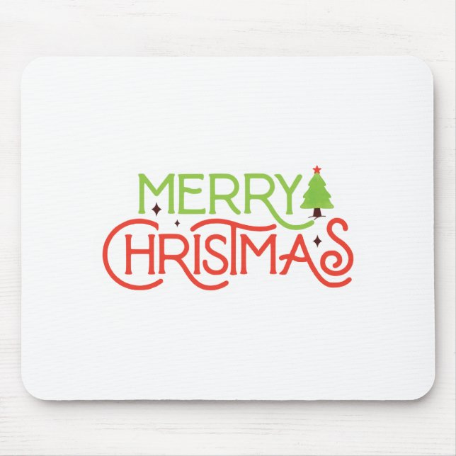 Merry Christmas Typo Quote Mouse Pad (Front)