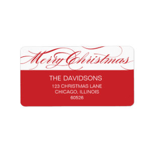 Merry Christmas -typography address label