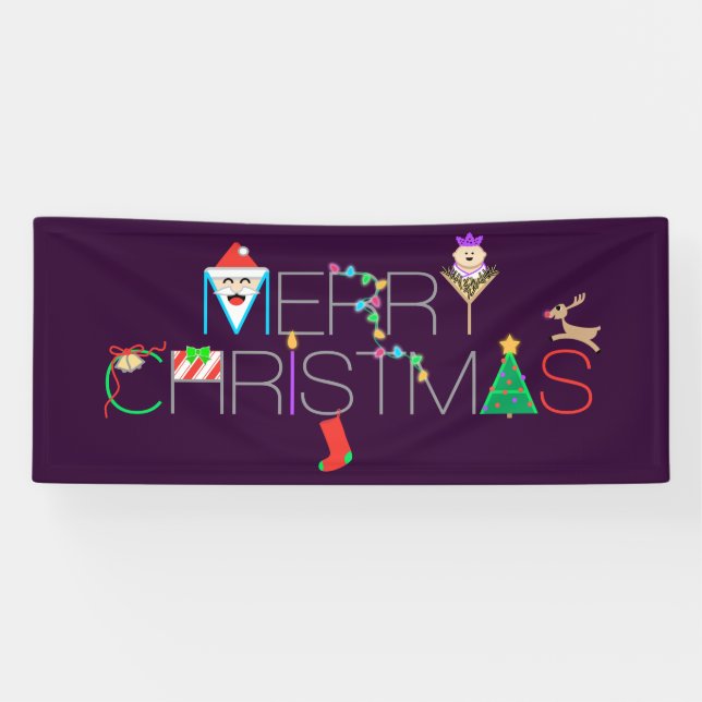 Merry Christmas Typography Banner (Horizontal)