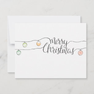 Merry Christmas Typography & Christmas Ornaments Holiday Card