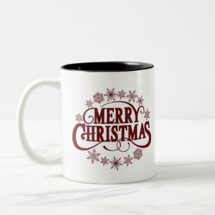 Merry Christmas Typography Coffee Mug