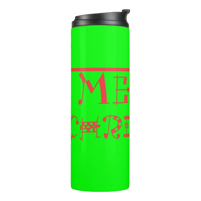 Merry Christmas Typography Design: A Festive Retro Thermal Tumbler (Rotated Left)
