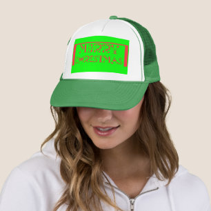 Merry Christmas Typography Design: A Festive Retro Trucker Hat
