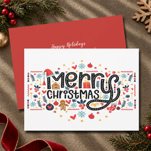 Merry Christmas Typography Holiday Card