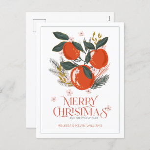 Merry Christmas typography Holiday fruit bouquet
