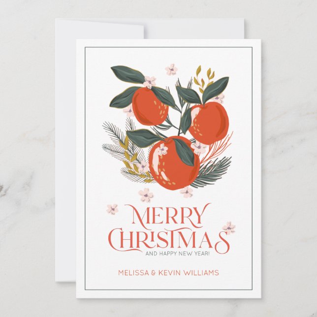 Merry Christmas typography Holiday fruit bouquet (Front)