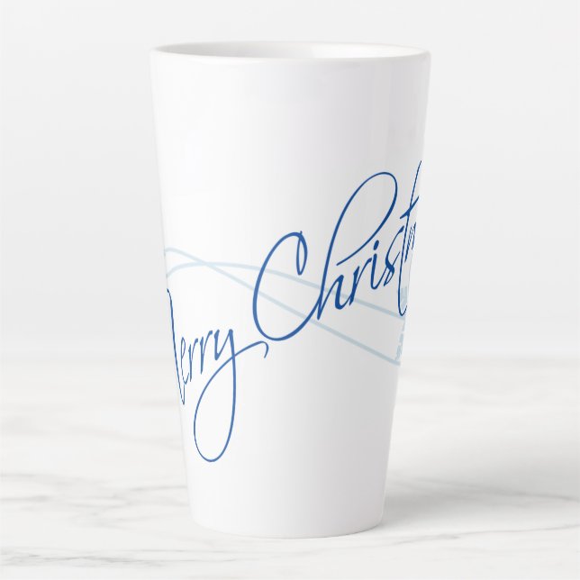 Merry Christmas Typography  Latte Mug (Front)