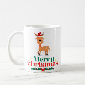 Merry Christmas typography Modern Coffee Mugs 