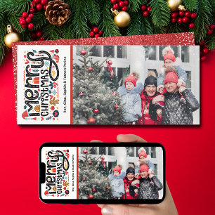 Merry Christmas Typography Photo Holiday Card