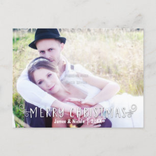 Merry Christmas Typography Photo Overlay Postcard
