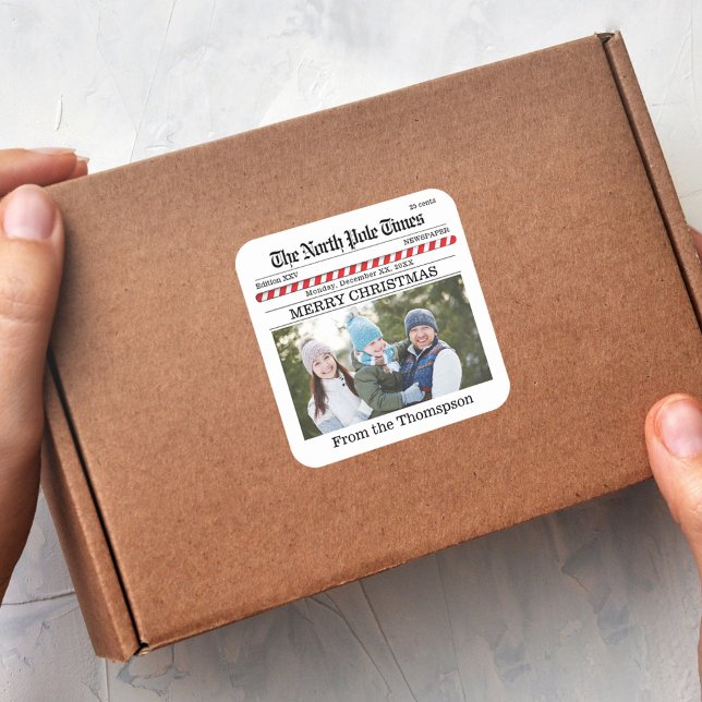 Merry Christmas Typography Photo Sticker (Merry Christmas photo sticker. )