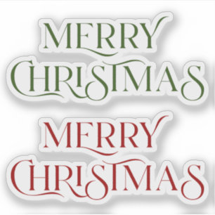 Merry Christmas typography red and green