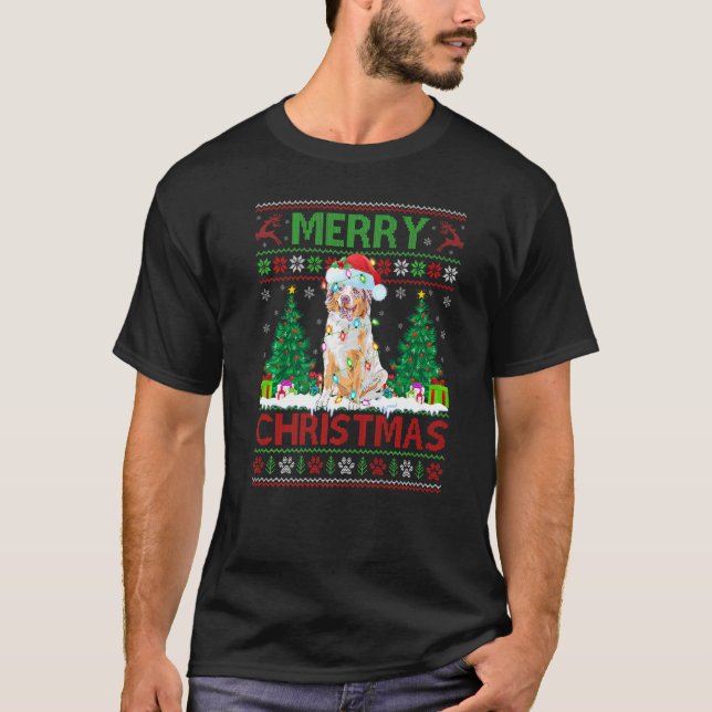 Merry Christmas Ugly German Shorthaired Pointer Ch T-Shirt (Front)