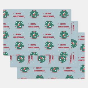 Merry Christmas Ugly Sweater Angel Wrapping Paper Sheet