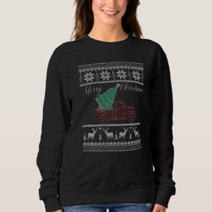 Merry Christmas Ugly Sweater Buffalo Truck Tree Re