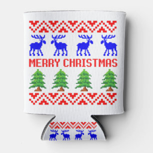 Merry Christmas Ugly Sweater Can Cooler
