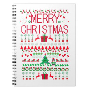 Merry Christmas Ugly Sweater style Notebook