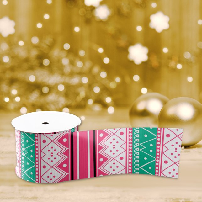 Merry Christmas & Ugly Sweater Wishes Grosgrain Ribbon (Creator Uploaded)