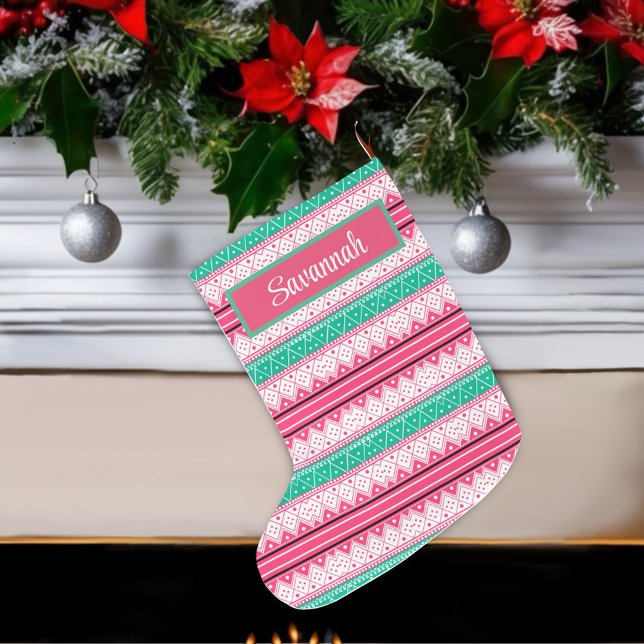 Merry Christmas & Ugly Sweater Wishes Large Christmas Stocking (Creator Uploaded)