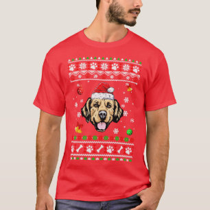 Merry Christmas Ugly Xmas Golden Retriever Santa H T-Shirt