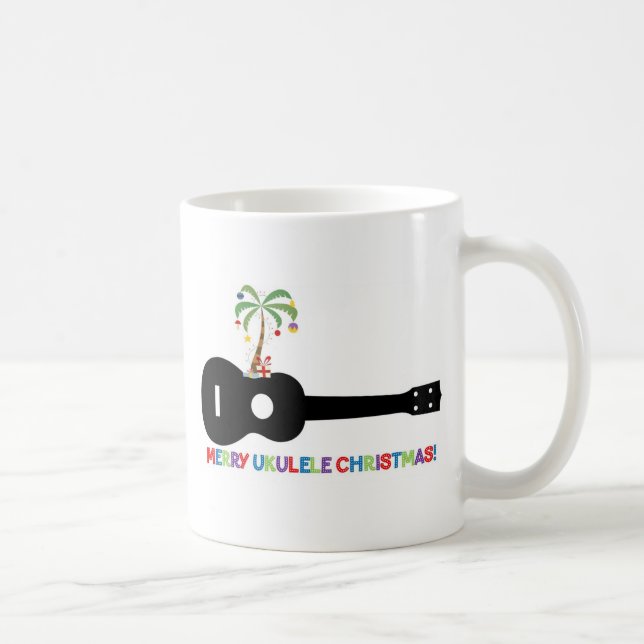 Merry Christmas Ukulele Coffee Mug (Right)