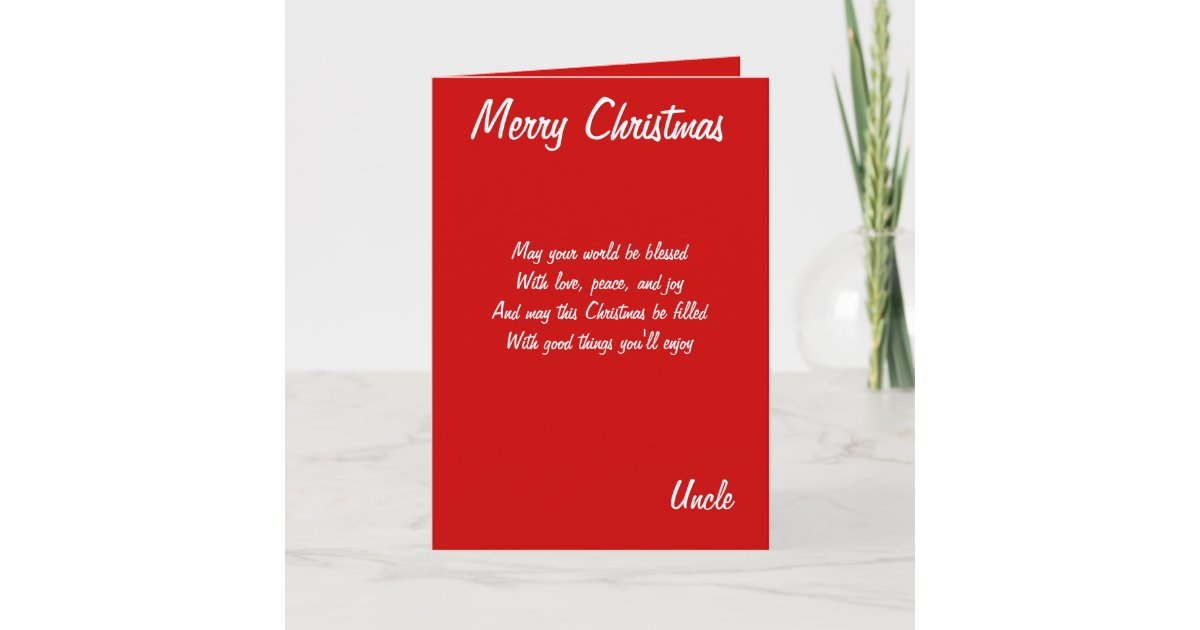 Merry Christmas uncle cards | Zazzle.com.au