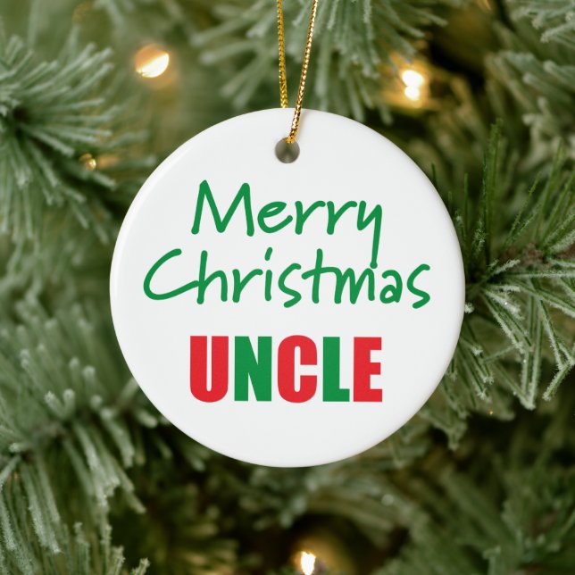 Merry Christmas Uncle Photo Ornament (Tree)